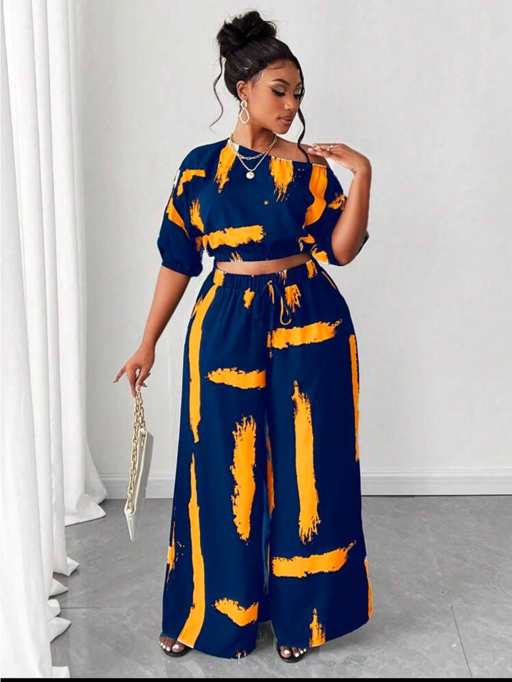 ✨ SHEIN Maweii Plus Size Fashion Asymmetrical Collar Printed 2PC Set ✨